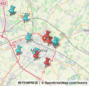 Mappa Via Bruno Buozzi, 41122 Modena MO, Italia (3.75333)