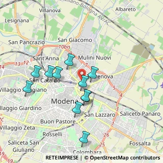 Mappa Via Due Canali Sud, 41122 Modena MO, Italia (1.73273)