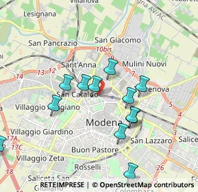 Mappa Viale Raimondo Montecuccoli, 41122 Modena MO, Italia (1.8425)