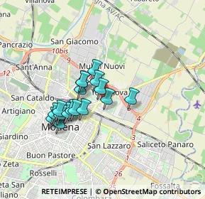 Mappa Via Giovanni Giolitti, 41122 Modena MO, Italia (1.37167)