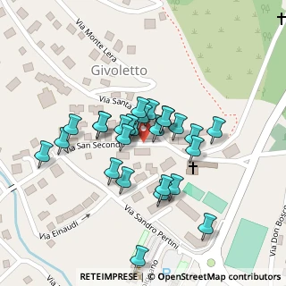 Mappa Via S. Secondo, 10040 Givoletto TO, Italia (0.07407)