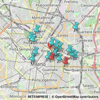 Mappa Bastioni di Porta Venezia, 20124 Milano MI, Italia (1.40444)