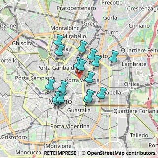 Mappa Bastioni di Porta Venezia, 20124 Milano MI, Italia (1.39824)
