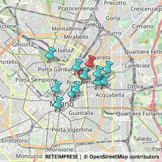 Mappa Bastioni di Porta Venezia, 20124 Milano MI, Italia (1.1125)