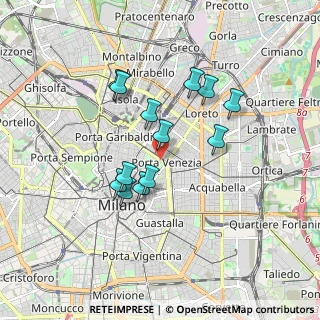 Mappa Bastioni di Porta Venezia, 20124 Milano MI, Italia (1.48462)
