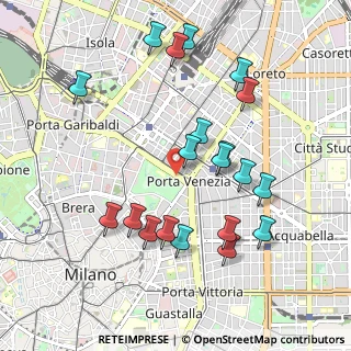 Mappa Bastioni di Porta Venezia, 20124 Milano MI, Italia (1.0125)