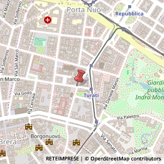 Mappa Via Principe Amedeo,  1, 20121 Milano, Milano (Lombardia)