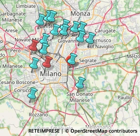 Mappa Via Leonardo Bistolfi, 20134 Milano MI, Italia (7.41667)