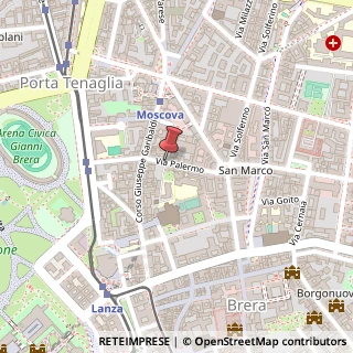 Mappa Via Palermo,  16, 20121 Milano, Milano (Lombardia)