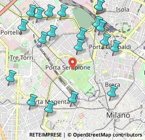 Mappa Viale Cervantes Michele, 20121 Milano MI, Italia (1.288)