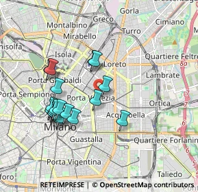 Mappa Via Paolo Frisi, 20129 Milano MI, Italia (1.7525)