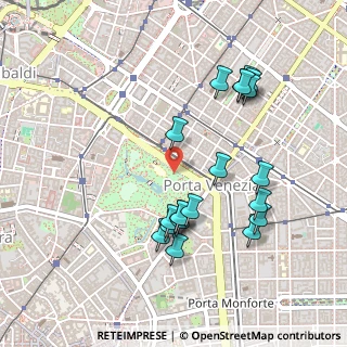 Mappa Bastioni di Porta Venezia, 20121 Milano MI, Italia (0.488)