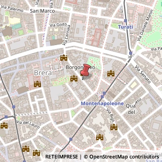 Mappa Via Borgonuovo,  9, 20121 Milano, Milano (Lombardia)