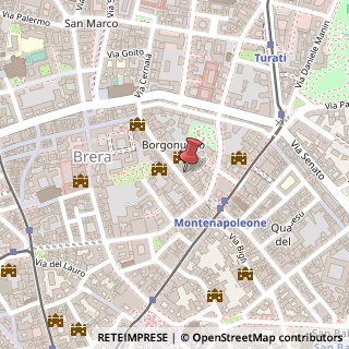 Mappa Via Borgonuovo, 10, 20121 Milano, Milano (Lombardia)