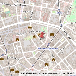 Mappa Via Borgonuovo, 12, 20121 Milano, Milano (Lombardia)