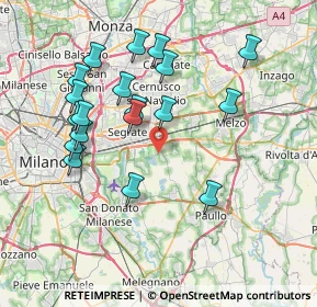 Mappa Via Papa Giovanni, 20053 Rodano MI, Italia (7.57263)