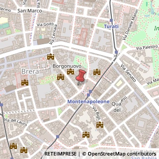 Mappa Via Borgonuovo, 4, 20121 Milano, Milano (Lombardia)