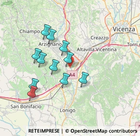 Mappa Via Borgo, 36054 Montebello Vicentino VI, Italia (6.41455)