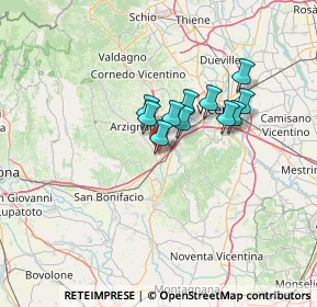 Mappa Via Borgo, 36054 Montebello Vicentino VI, Italia (9.16545)