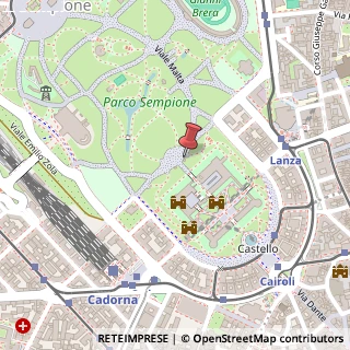 Mappa Piazza del cannone negozio interno al parco proseguimento di, Viale Gadio, 20100 Milano MI, Italia, 20100 Milano, Milano (Lombardia)