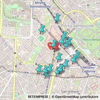 Mappa Via Mario Pagano, 20121 Milano MI, Italia (0.4225)