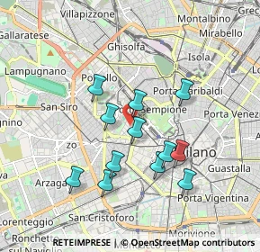 Mappa Via Mario Pagano, 20121 Milano MI, Italia (1.59083)