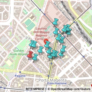 Mappa Via Mario Pagano, 20121 Milano MI, Italia (0.191)