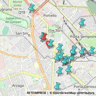Mappa Via San Siro, 20149 Milano MI, Italia (1.1305)