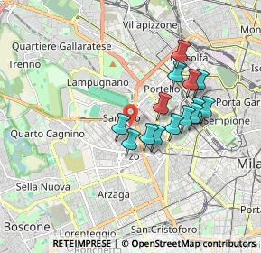 Mappa Piazza Monte Falterona, 20148 Milano MI, Italia (1.45714)