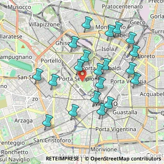 Mappa Viale Adam Mickiewicz, 20121 Milano MI, Italia (1.988)