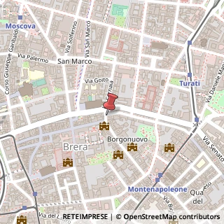 Mappa Via Borgonuovo, 29, 20121 Milano, Milano (Lombardia)