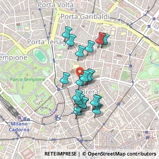 Mappa Via Pontaccio, 20121 Milano MI, Italia (0.3745)