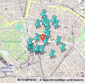 Mappa Via Pontaccio, 20121 Milano MI, Italia (0.327)