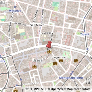 Mappa Via Fiori Oscuri,  13, 20121 Milano, Milano (Lombardia)