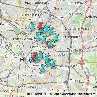 Mappa Milano, 20129 Milano MI, Italia (1.44235)