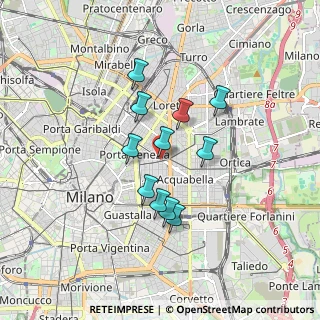 Mappa Milano, 20129 Milano MI, Italia (1.35182)