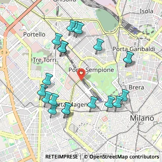 Mappa Via Mario Pagano, 20123 Milano MI, Italia (1.0945)