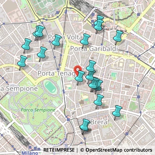 Mappa Corso Garibaldi, 20124 Milano MI, Italia (0.5435)