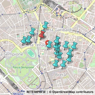 Mappa Corso Garibaldi, 20124 Milano MI, Italia (0.3745)