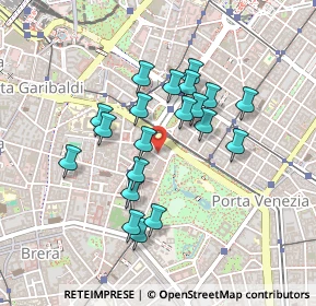 Mappa Via Ugo Iginio Tarchetti, 20121 Milano MI, Italia (0.38)