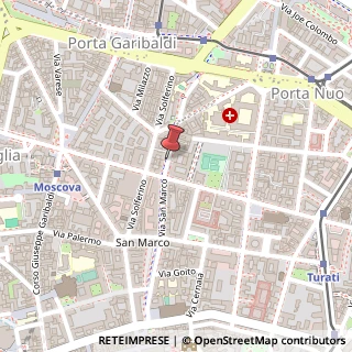 Mappa Via San Marco,  34, 20121 Milano, Milano (Lombardia)