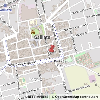 Mappa Via Pietro Custodi, 61, 28066 Galliate, Novara (Piemonte)