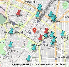 Mappa Via F, 20124 Milano MI, Italia (1.1185)