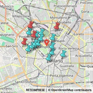 Mappa Viale Giorgio Byron, 20123 Milano MI, Italia (1.36833)