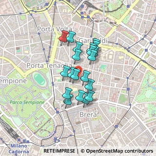 Mappa Via Statuto, 20121 Milano MI, Italia (0.31)