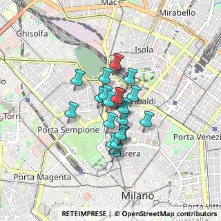 Mappa Via Pinamonte da Vimercate, 20121 Milano MI, Italia (0.5225)