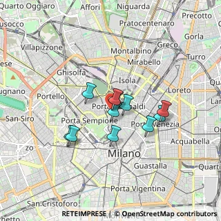 Mappa Via Pinamonte da Vimercate, 20121 Milano MI, Italia (1.23273)
