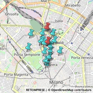 Mappa Via Volta Alessandro, 20121 Milano MI, Italia (0.5235)