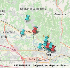 Mappa Via San Cristina, 37124 Parona VR, Italia (3.73071)