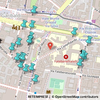 Mappa Via Castelfidardo, 20121 Milano MI, Italia (0.173)